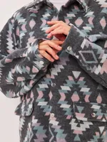 Рубашка Kefirmaykifer оверсайз Этно розово-голубая