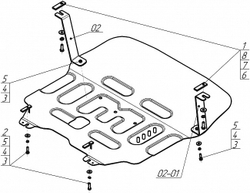 Защита картера двигателя, КПП (2 мм, сталь) для Kia KX3 2022- Motodor.71003