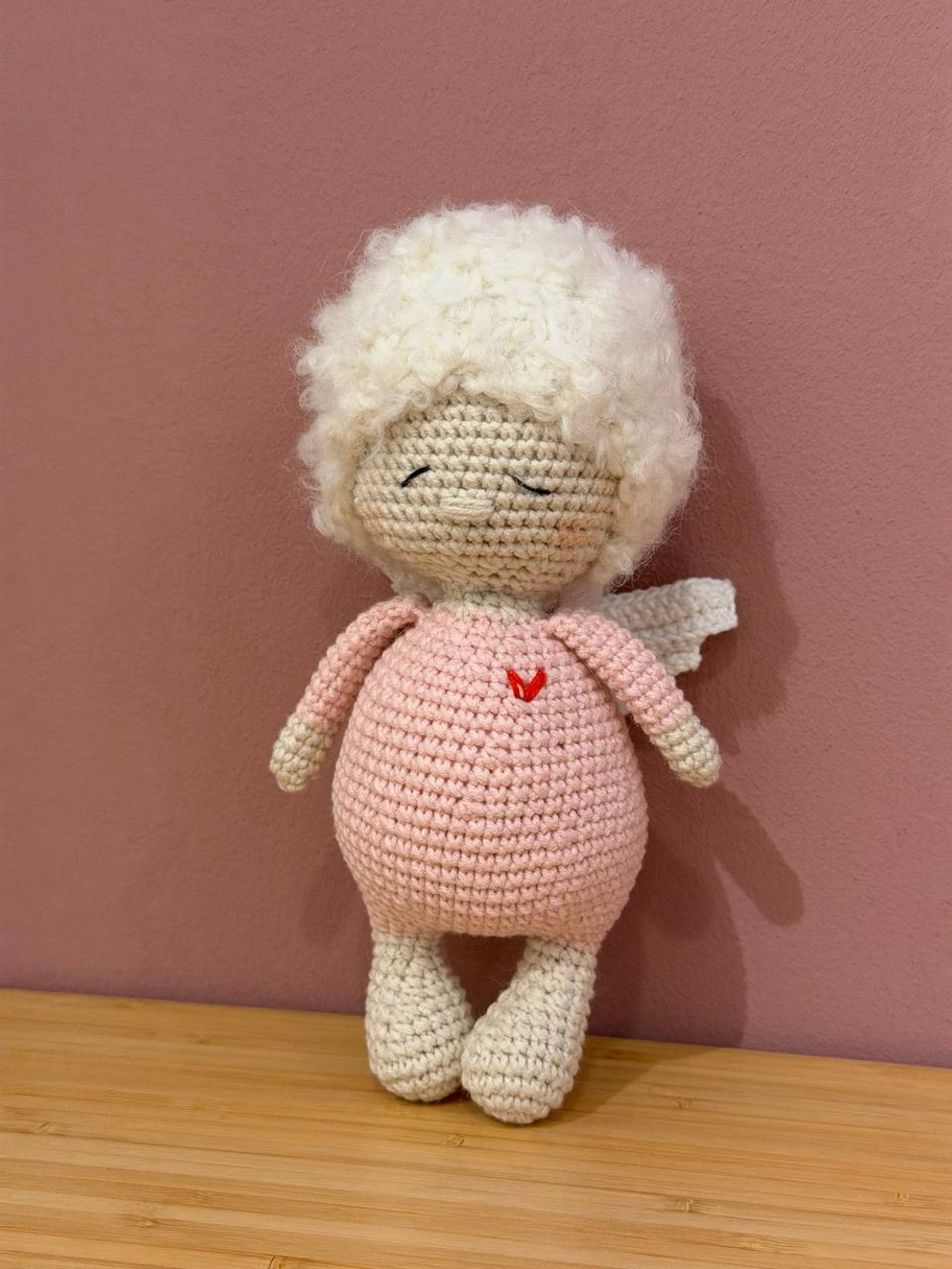 Ангел вязаный, Розовый