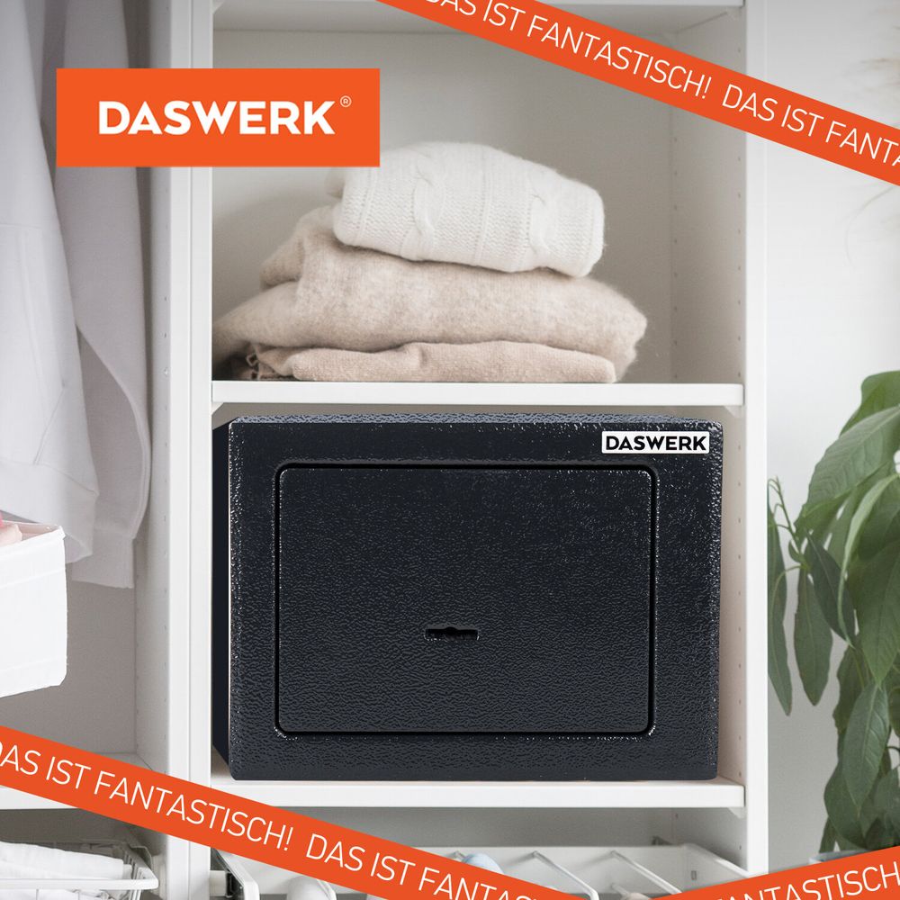 Сейф мебельный DASWERK SC-170KL (170х230х170 мм), ключевой замок, графит, 291337