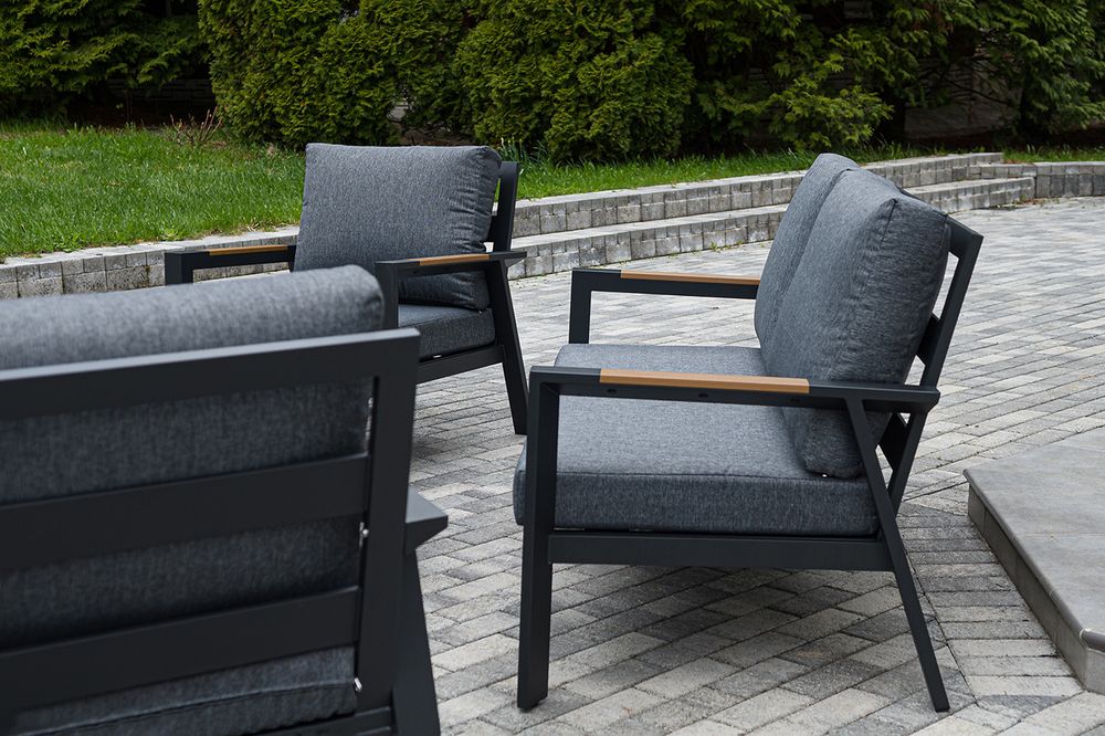 "Орхидея" лаунж-зона 4-местная из алюминия, цвет темно-серый