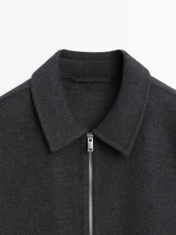 Massimo Dutti Куртка из смесовой шерсти с карманами, антрацитово-серый