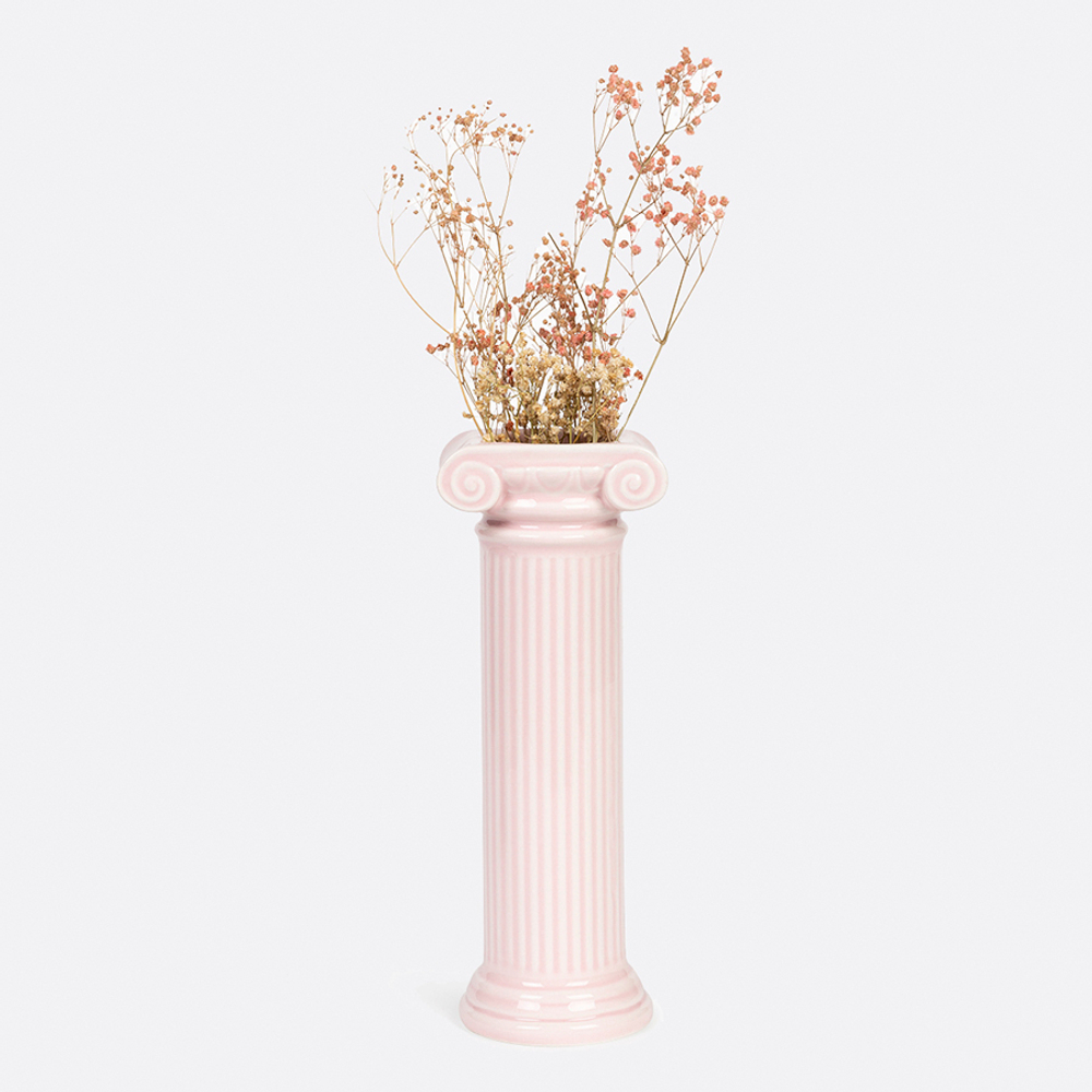 Ваза для цветов 25см Doiy Athena розовая