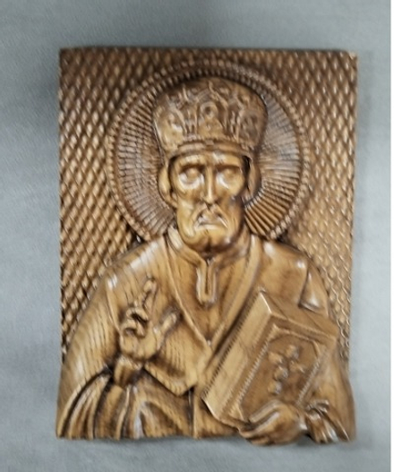 НИКОЛАЙ ЧУДОТВОРЕЦ. ИКОНА ИЗ ДЕРЕВА.