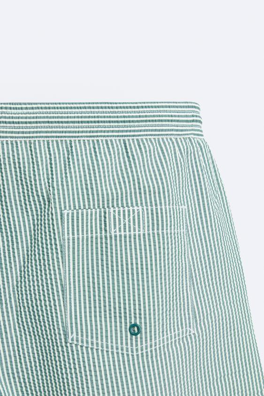 ZARA ПЛАВКИ SEERSUCKER КЛАССИЧЕСКОГО КРОЯ, СИНЕ-ЗЕЛЕНЫЙ