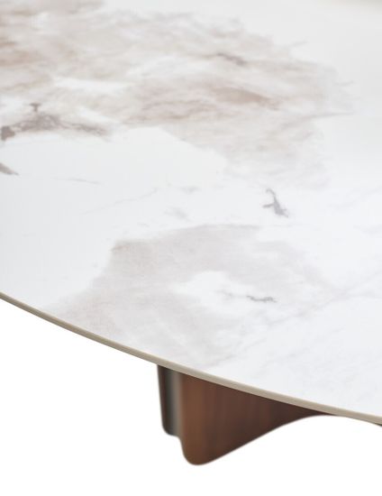 Стол CASTELA 135 Белый мрамор CA071, керамика / Орех
