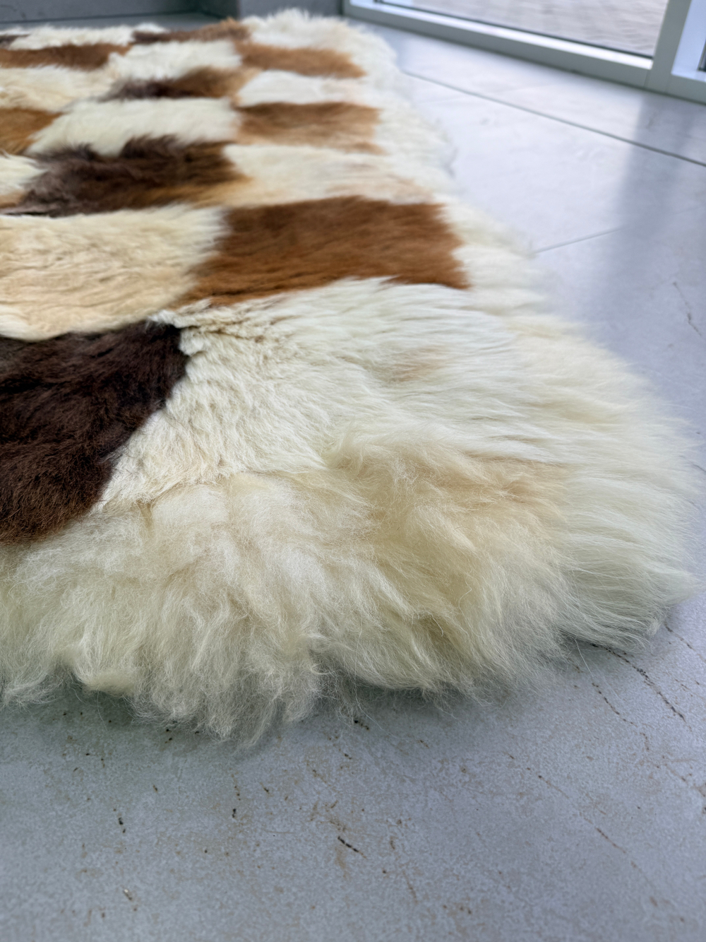 Ковер прямоугольный натуральный мех овчина