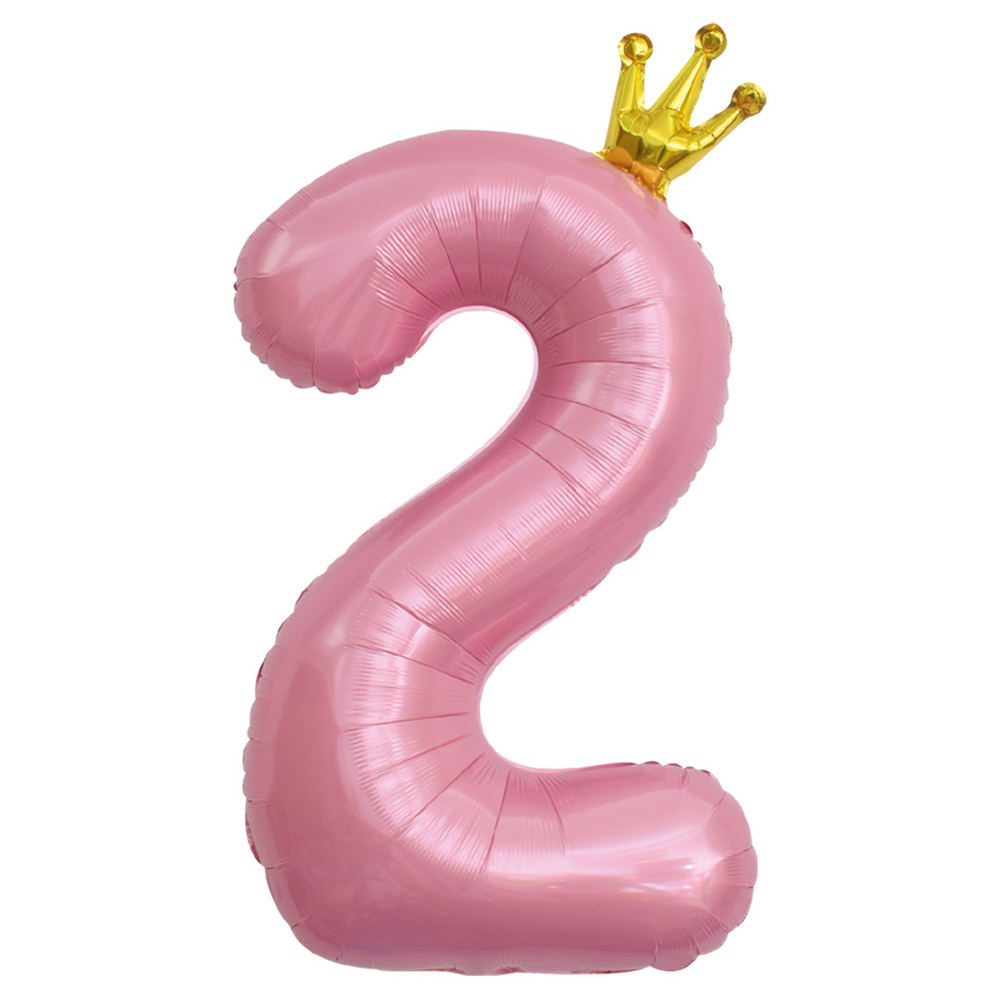 Фольгированные цифры с короной 102 см в ассортименте