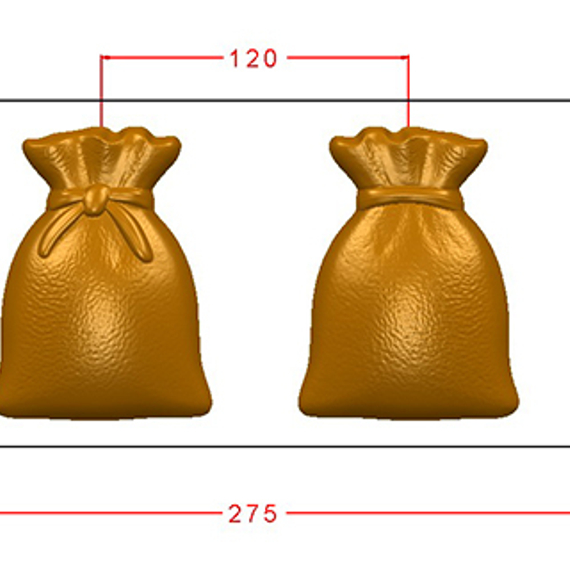 1110 | Форма для шоколадных изделий "Мешочек с подарками" (275*135 мм)
