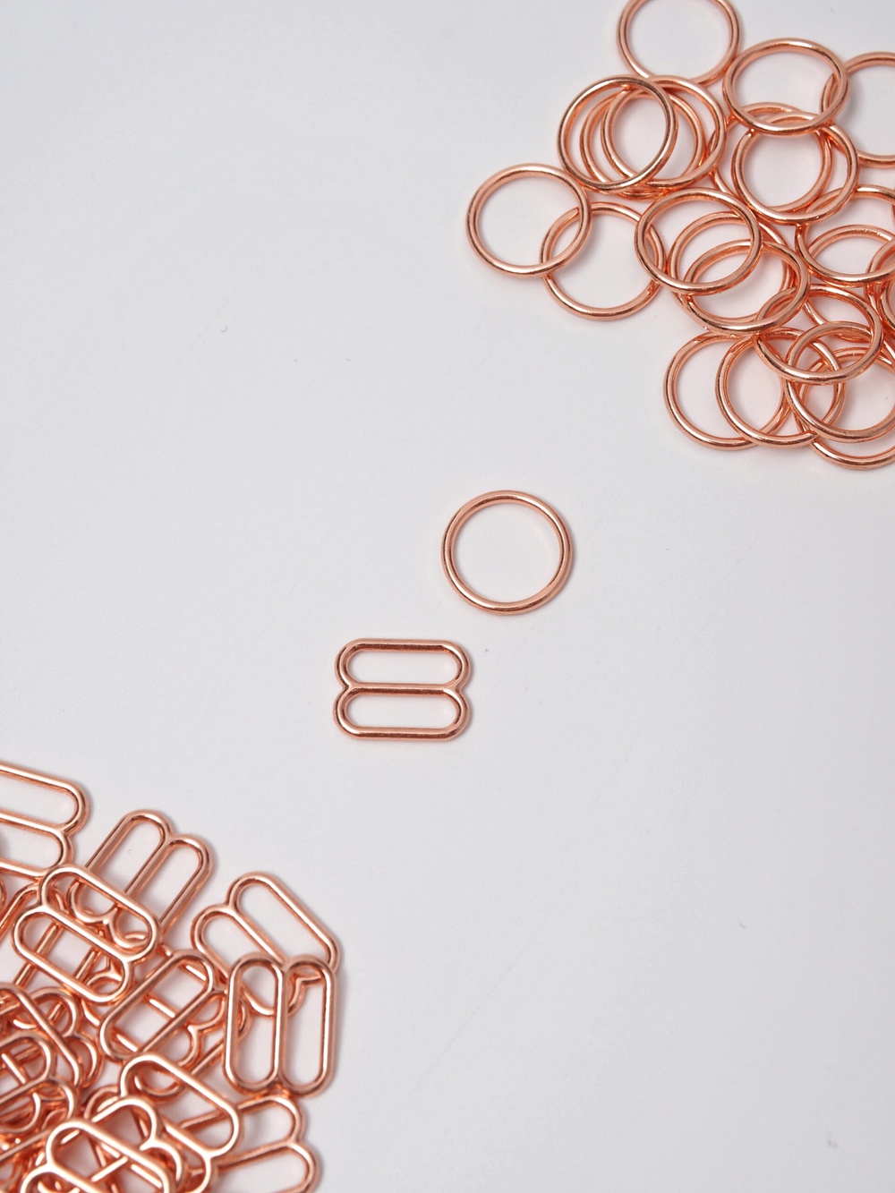 Кольцо, регулятор, регулятор сердечко и крючок для бюстгальтера розовое золото ширина 1 см ОПТом