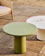 Журнальный столик Albanella из цемента с глянцевой зеленой отделкой Ø65 см