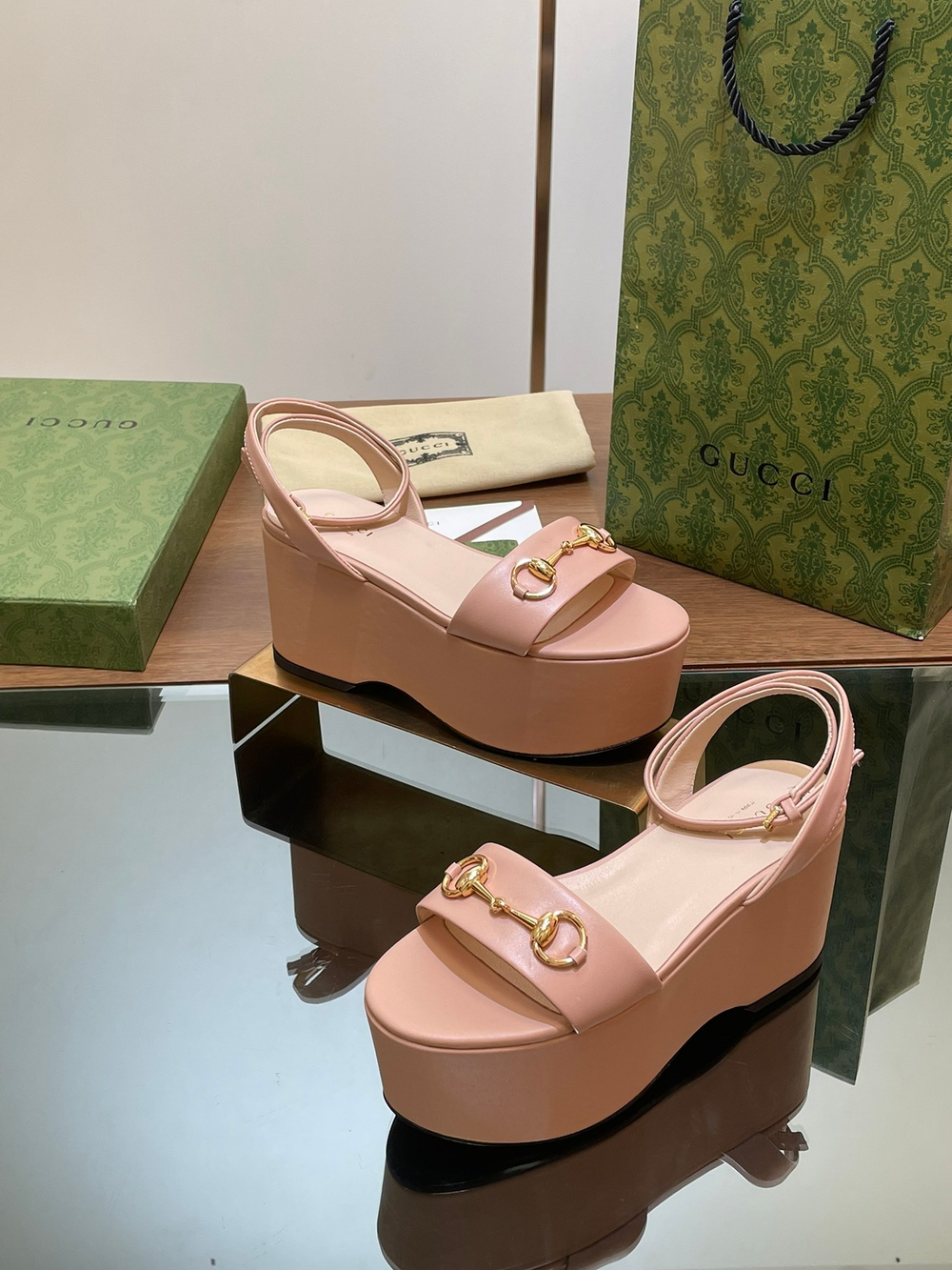 Gucci Horsebit Flatform Sandal