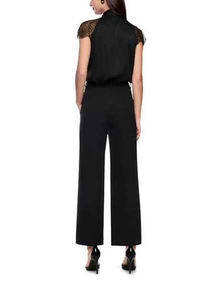 Marc Cain Блуза из шёлка с кружевом и воротником бабочкой