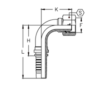 Фитинг DN 06 BSP (Г) 1/4 (90) (накидная гайка, o-ring)