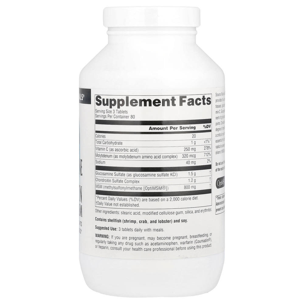 Source Naturals, Комплекс глюкозамина и хондроитина с МСМ, 240 таблеток
