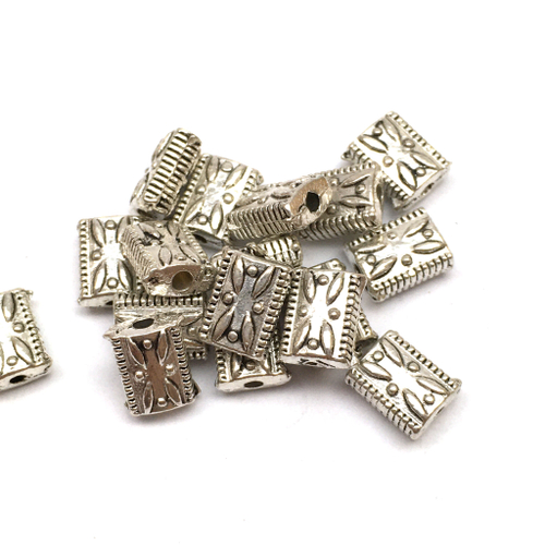 Бусины для украшений 7х5 мм (10 шт), под серебро