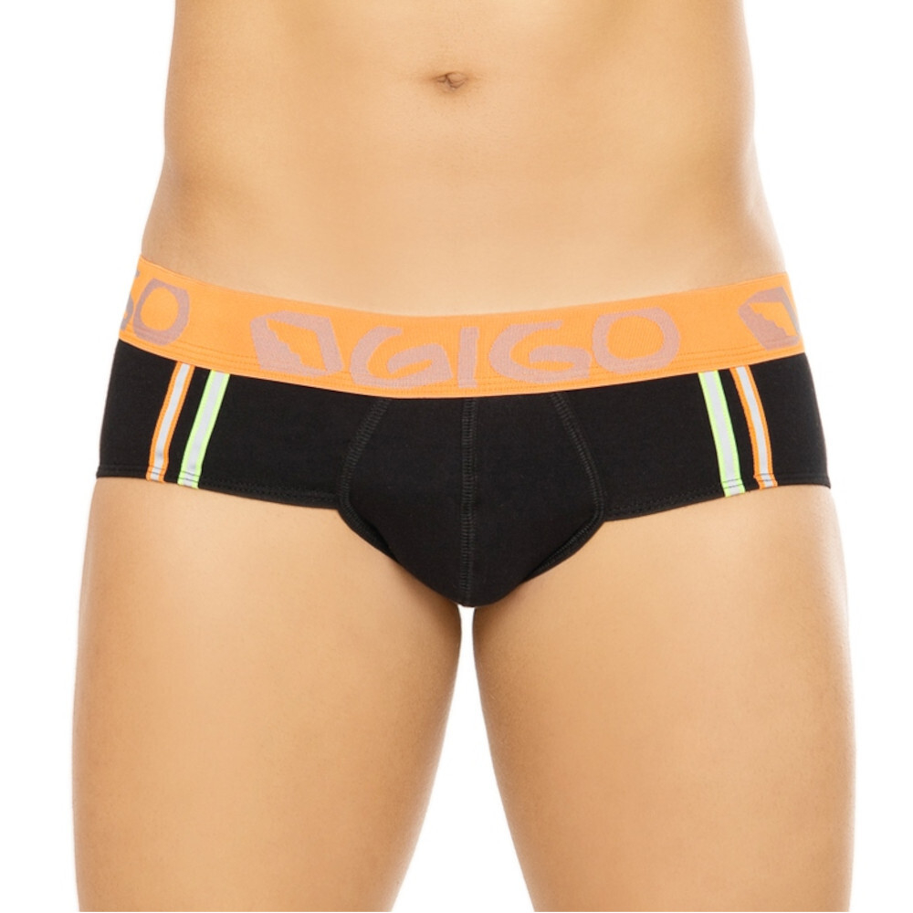 Мужские трусы брифы черные Gigo Reflective Black