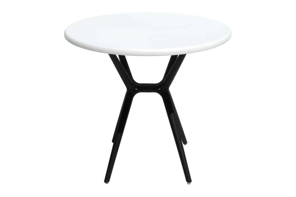 Стол пластиковый Stepp ТЕОРИ круглый (белый с черными ножками)