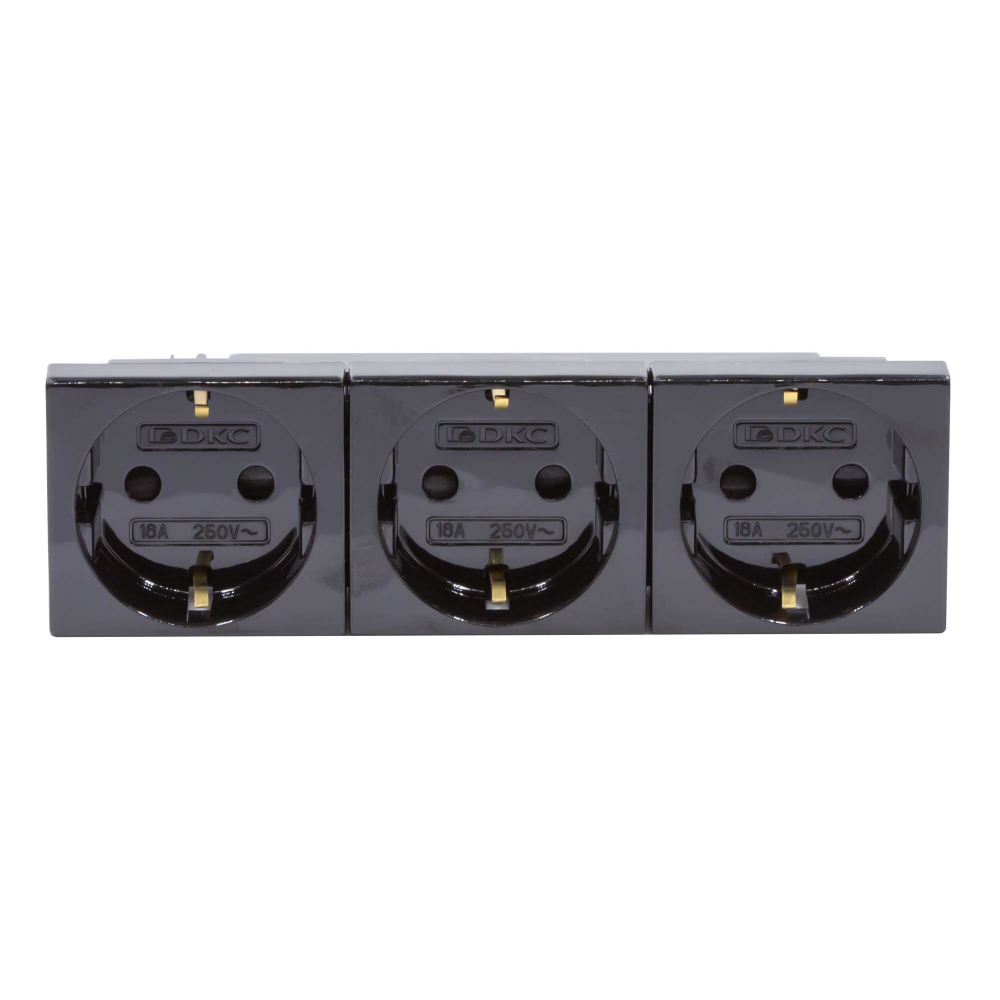 Тройная розетка Viva черная DKC