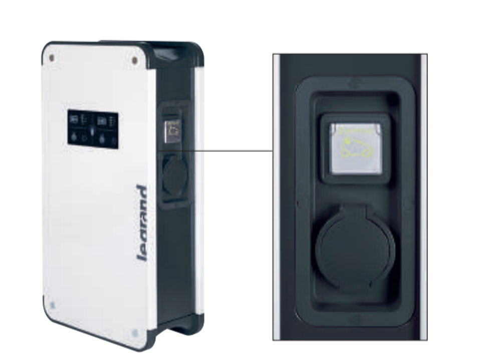 Металлическая однофазная зарядная станция Legrand Green'up Premium, 7.4 кВт, 32 А, для 2 автомобилей (0 590 44) - 3