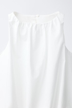 ZARA ТОП ИЗ ПОПЛИНА, БЕЛЫЙ