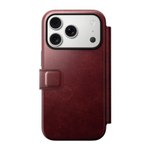 Кожаный чехол-книжка MagSafe Nomad Horween Modern Leather Folio Limited Edition для iPhone 17 Pro Гибридный укреплённый чехол из натуральной кожи Horween с сенсорной накладкой для Контроллера камеры. Есть отделение для купюр и встроенный картхолдер — вмещ