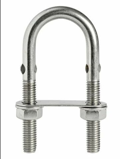 Рым-болт U-образный с 2 гайками и 2 крепежными пластинами 6мм. (10014306).