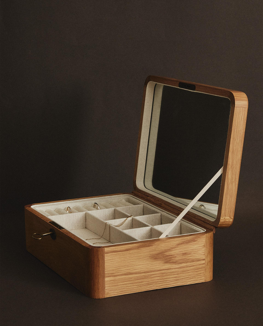 Zara Home Шкатулка из дерева, цвет коричневый, 30 см · 7169/452