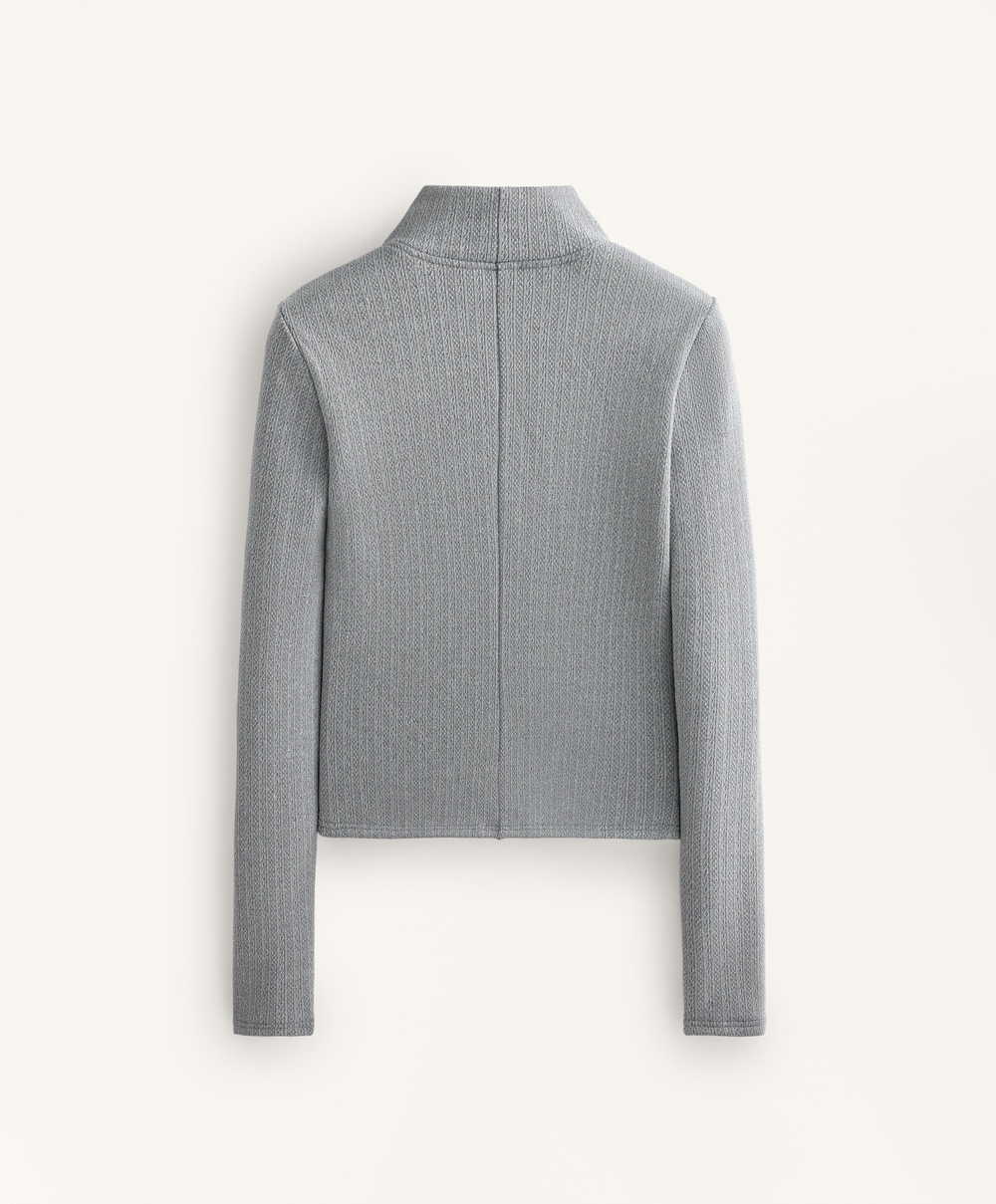 Oysho Теплая длинная техническая куртка, серый меланж