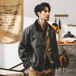 Мужская куртка "Детройтский Парень" с контрастным отложным воротником от бренда Jerrueno.