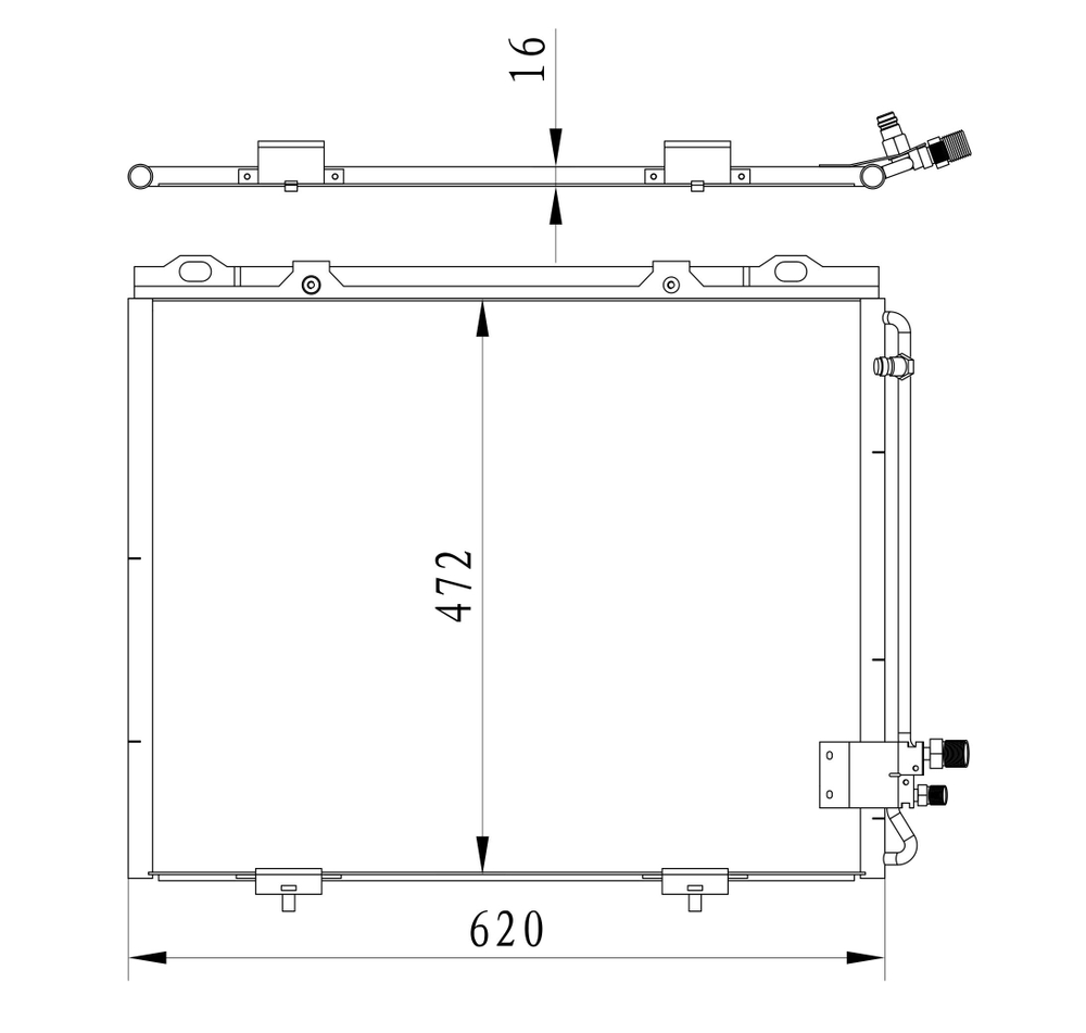 Kular - 16214-KLR - Condenser, air conditioning