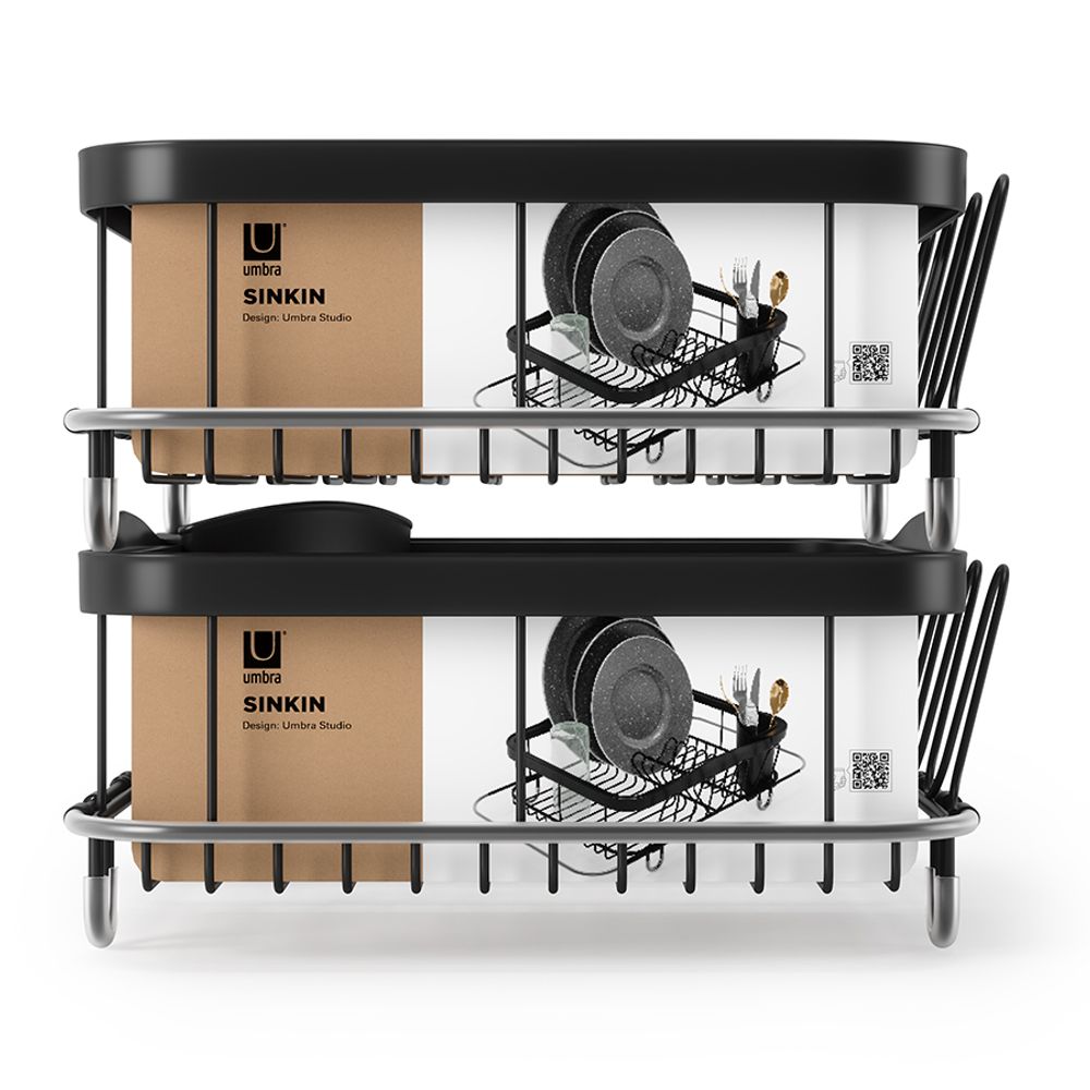 Сушилка для посуды Sinkin, 28х14х47 см, черная