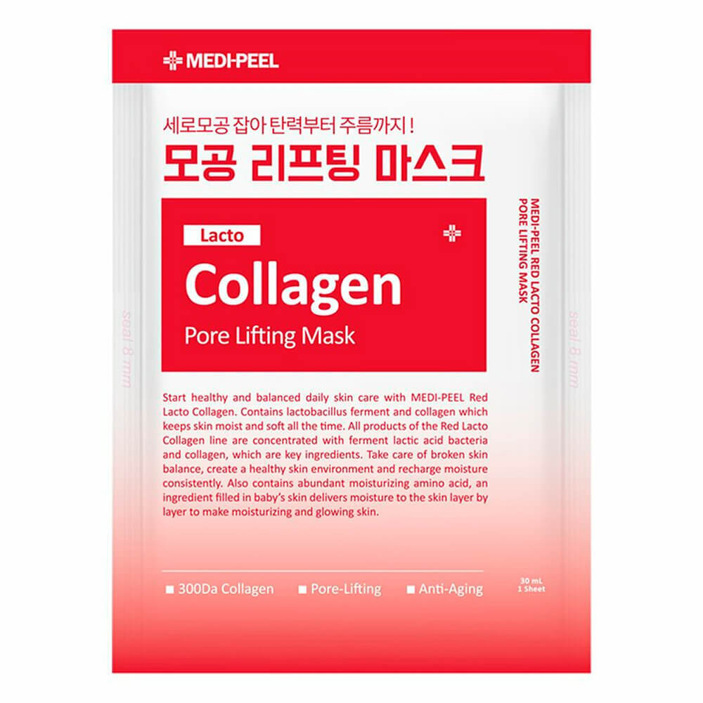 Medi-Peel  Тканевая лифтинг-маска для сужения пор с коллагеном  Red Lacto Collagen Pore Lifting Mask