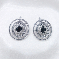 "Роял" серьги в серебряном покрытии из коллекции "Радиус" от Jenavi  с английским замком