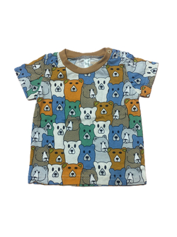 Футболка на мальчика из кулирки (100% хлопок) на кнопках на плече на рост 74 см