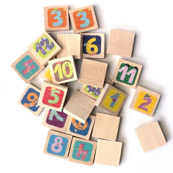 Игра деревянная МЕМО &quot;Веселые числа&quot;