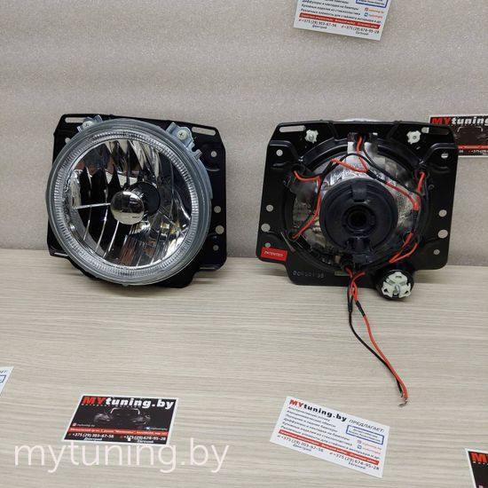 Передние фары внешние VW Golf 2 angel eyes chrome