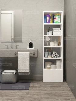 Деревянный стеллаж напольный для игрушек и книг с дверцами