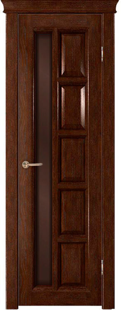 Межкомнатная дверь Муар / Цвет Тон каштан / Остекление "Бронза" / Двери Верда