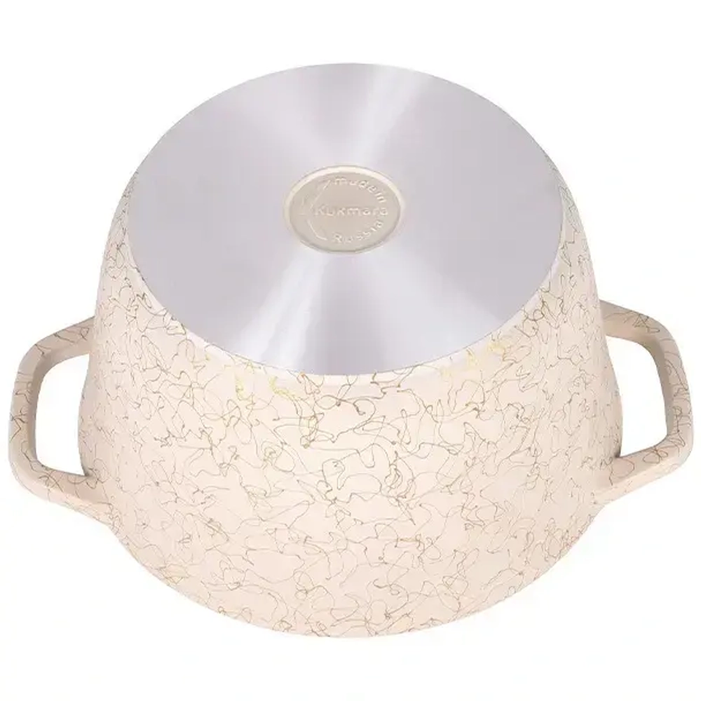 Кастрюля 3,5л «Грация» (белый/золото) со стеклянной крышкой кбз35а