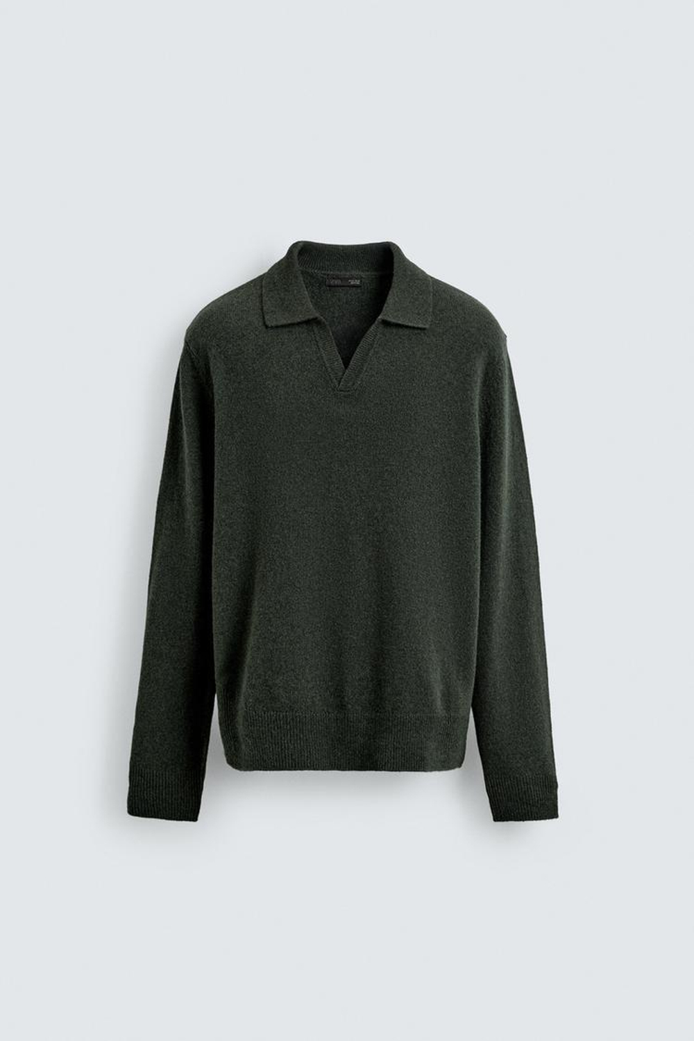 ZARA ШЕРСТЯНОЕ ПОЛО, ЗЕЛЕНЫЙ