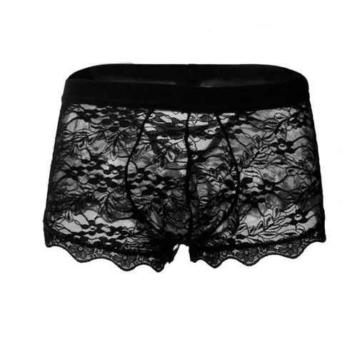 Мужские трусы боксеры черные кружевные Romeo Rossi RR6097-2