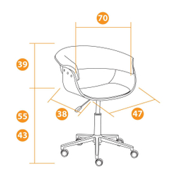 Кресло VIMTA  орех, кож/зам черный