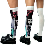 Белые гольфы с пугающим принтом (Цвет: белый)