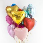 Шар (18''/46 см) Сердце, Золото, Сатин, 1 шт.