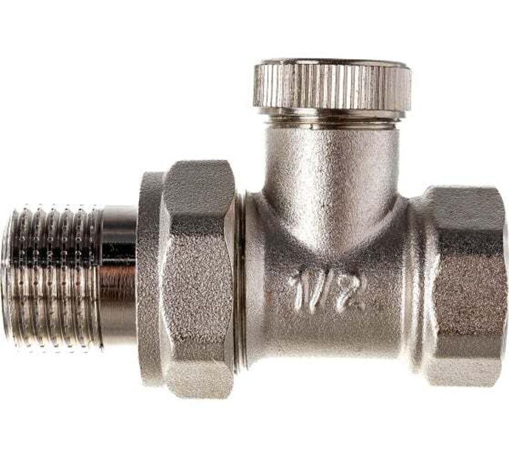 Клапан запорный 1/2 прямой под гаечный ключ Клапан запорный 1/2 прямой под гаечный ключ