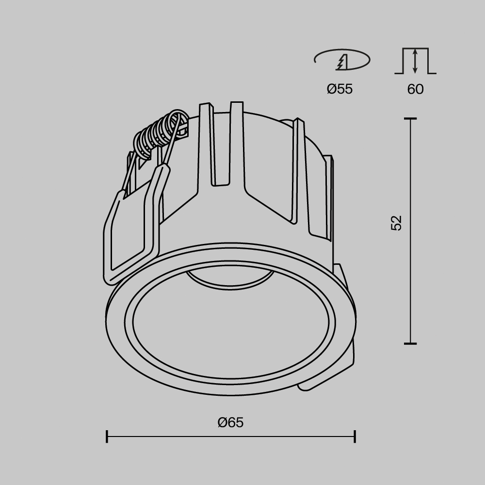 Встраиваемый светильник Technical DL043-01-10W2.7K-RD-B