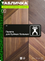 Табличка Палата для буйных больных, шуточная прикольная табличка на дверь в комнату, декор для интерьера, серия COSMO DECOR, 30х10 см, Айдентика Технолоджи