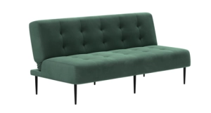 Monaco диван-кровать прямой трехместный, без подлокотников, бархат зеленый 19