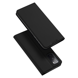 Чехол книжка из PU кожи черного цвета от Dux Ducis для Samsung Galaxy S20 FE, серия Skin Pro Series Case